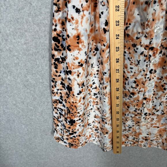 Shirt Dress Medium Button Belt Tie Abstract Southern Career Church Animal Artsy - Picture 6 of 10